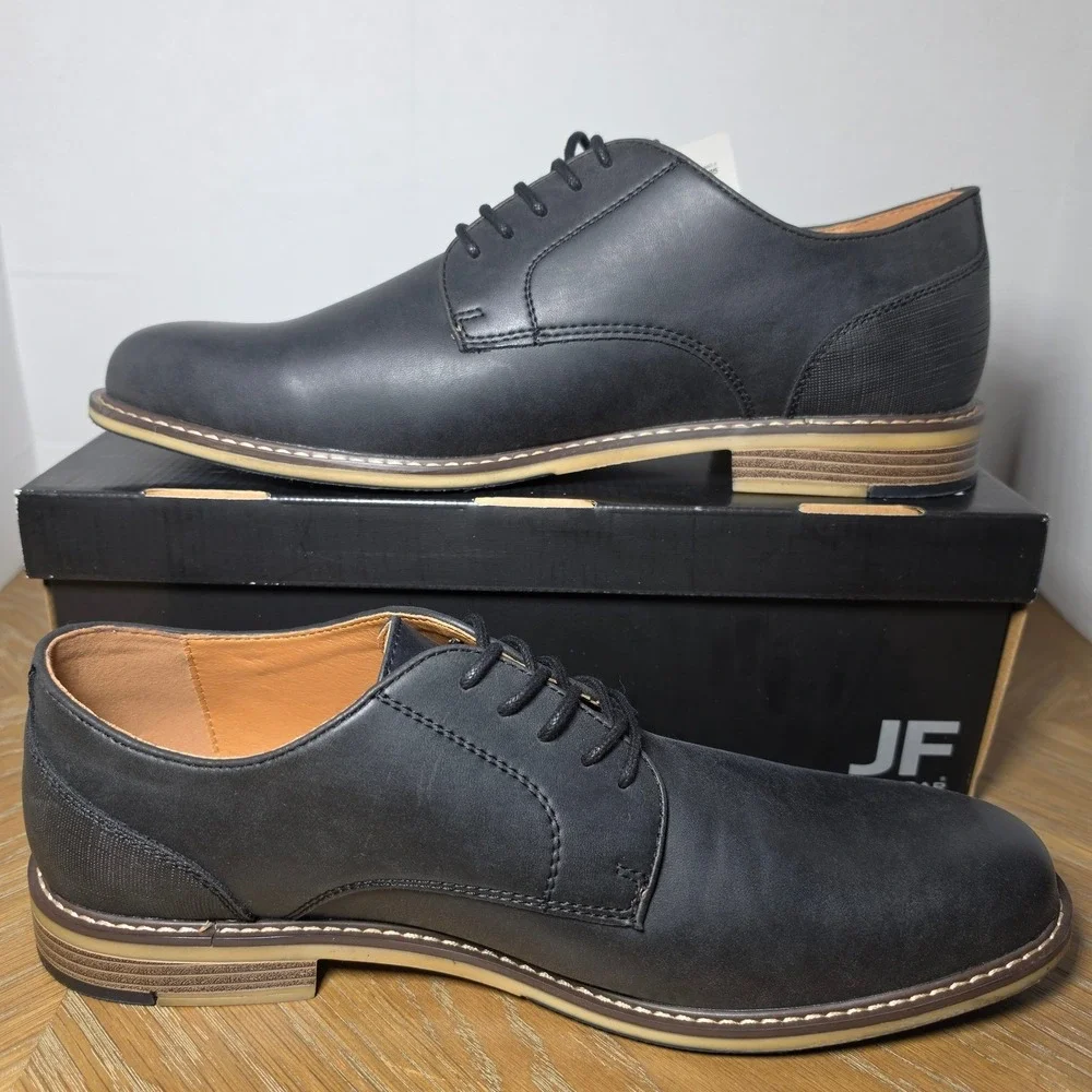 J. Ferrar Farlow Mens Black Dress Oxford Shoes Memory Foam Size 13M JF Farlow